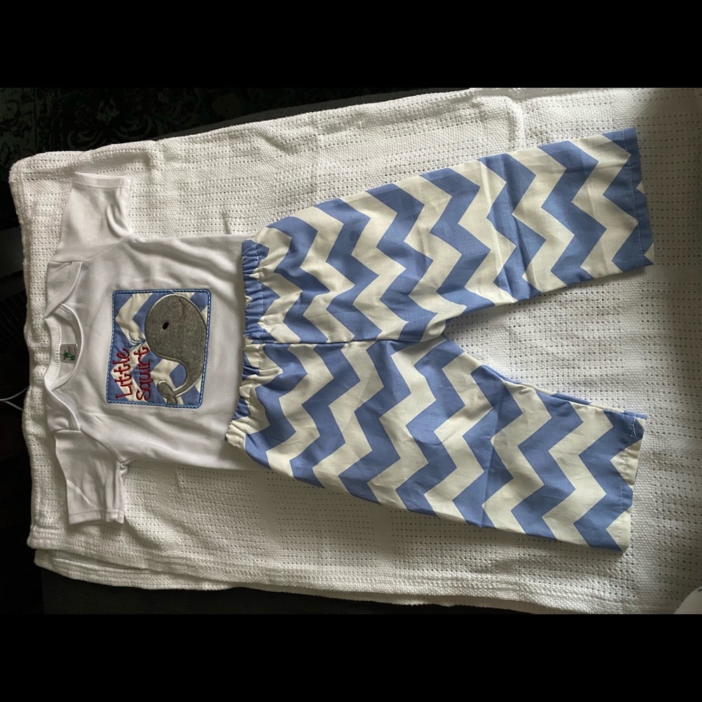 Whale Onesie Pants Set